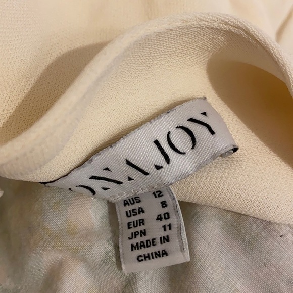 Shona Joy / ivory tuxedo crepe slit tie sleeve  blouse 8 - Picture 2 of 5